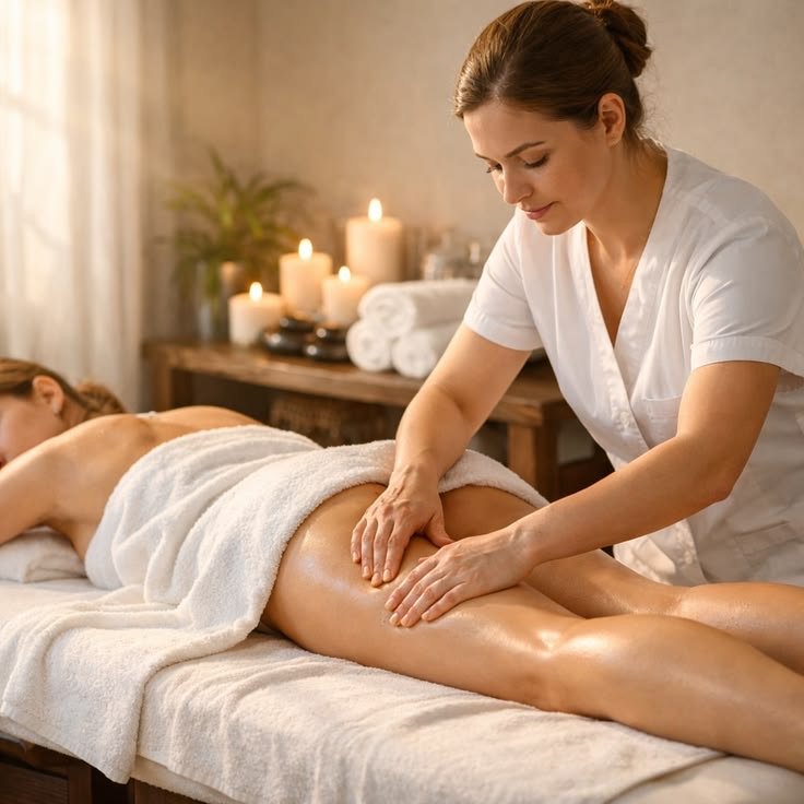 Kardelen Masaj ve Spa'da uzman terapist masaj uygularken